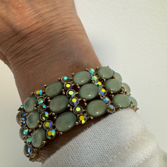 Bohemian/Retro style Cuff Bracelet set with stones - Picture 4 of 5